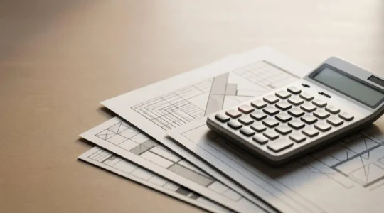 Calculatrice et documents fiscaux symbolisant le calcul de la déduction fiscale PER