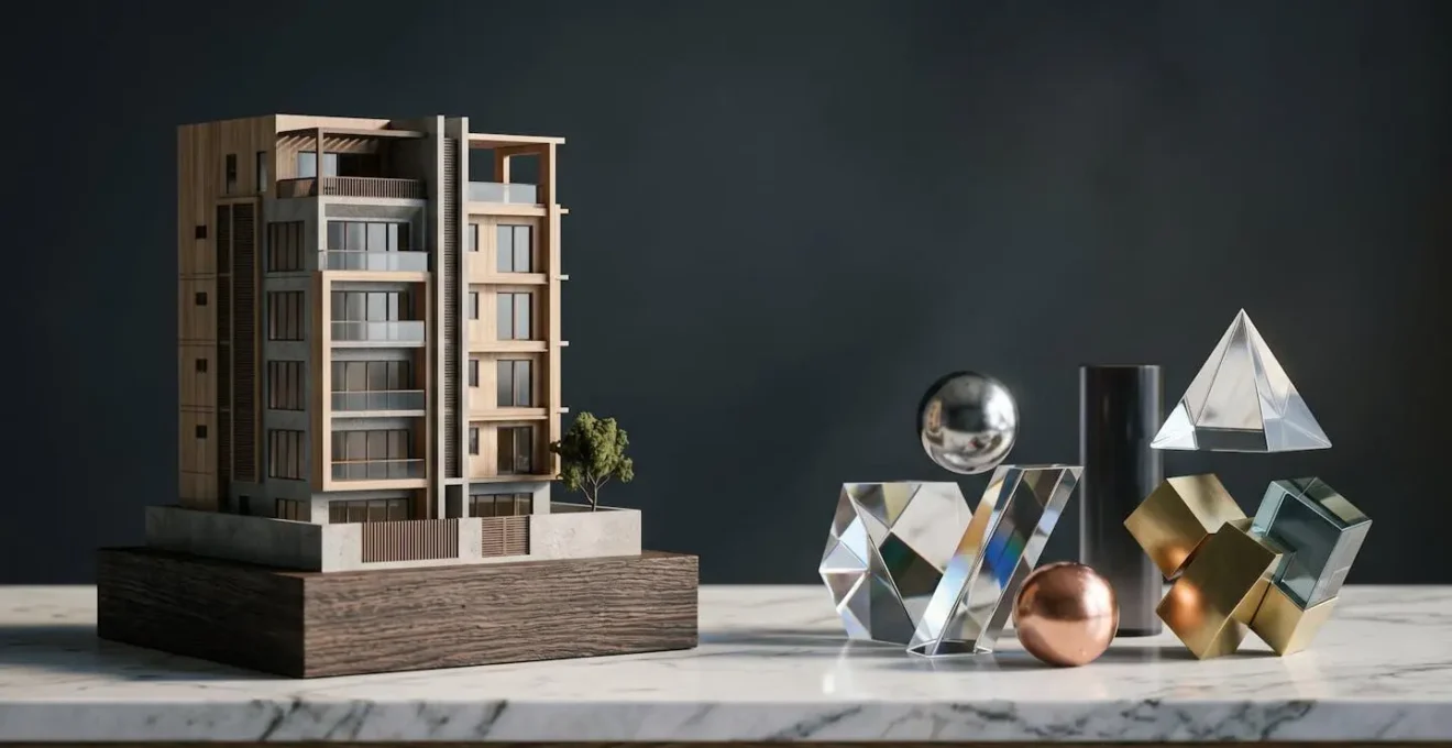 Représentation symbolique de l'équilibre entre patrimoine immobilier et financier